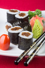 japanese cuisine. sushi on the background