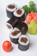 japanese cuisine. sushi on the background