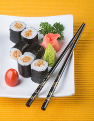 japanese cuisine. sushi on the background