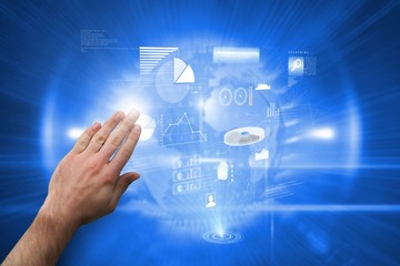 Composite image of hand presenting