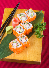 japanese cuisine. sushi on the background