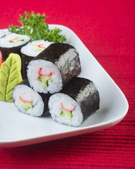 japanese cuisine. sushi on the background