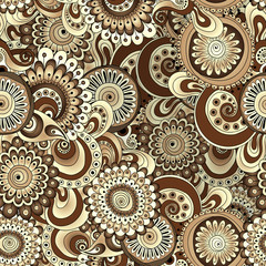 Seamless flower retro background pattern in vector