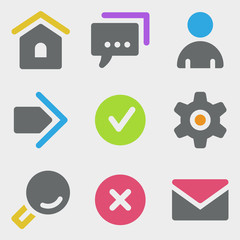 Basic web icons color icons