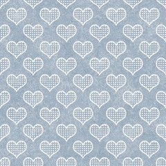 Blue and White Polka Dot Hearts Pattern Repeat Background