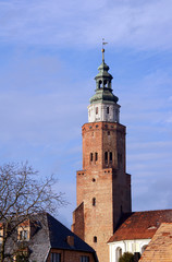 Fototapeta na wymiar Wieża kościoła parafialnego, Wschowa.