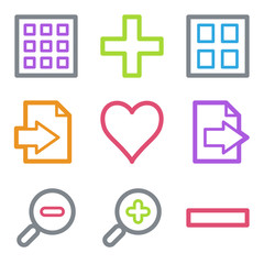Obraz premium Image viewer web icons, color line contour series