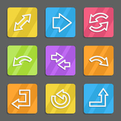 Arrows web icons set 1, color flat buttons