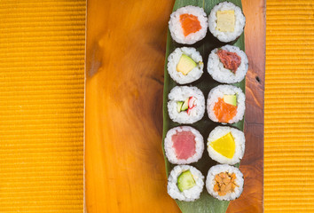 japanese cuisine. sushi on the background