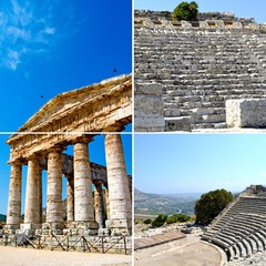 Archaeological site with the temple and theater - Segesta