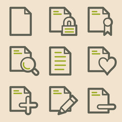 Document web icons, vintage series