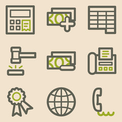 Finance web icons, vintage series