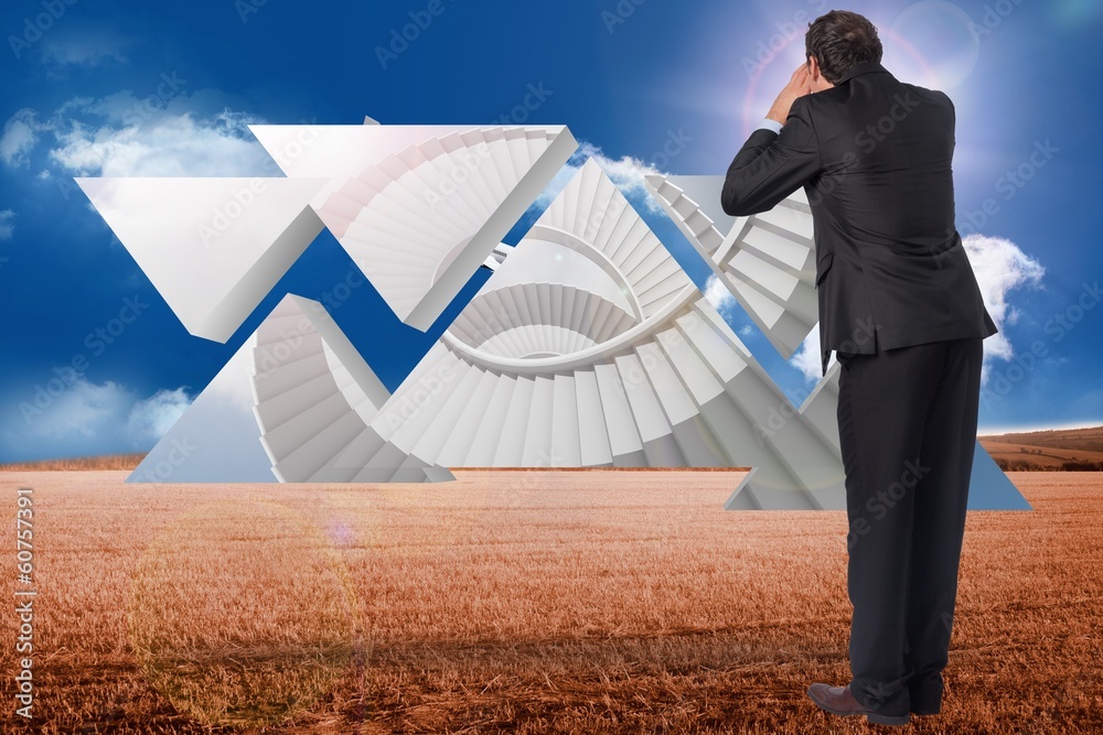 Poster composite image of shouting businessman