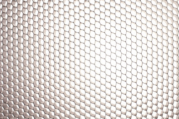 Honeycomb grid against white background