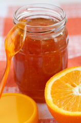Fototapeta na wymiar Orange homemade jam.