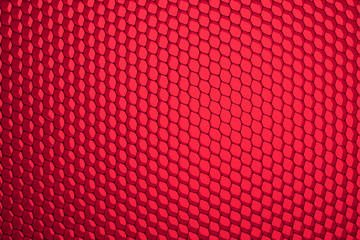 Honeycomb grid against red background