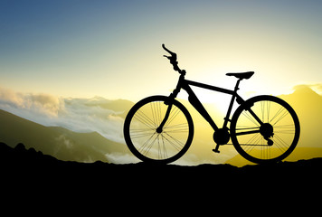 Obraz premium Silhouette of a bike. Sport and active life concept
