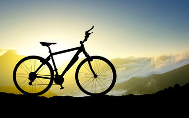 Fototapeta na wymiar Silhouette of a bike. Sport and active life concept