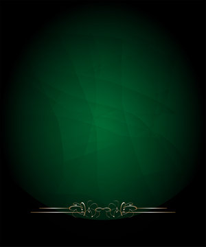 Fototapeta green card with golden floral frame