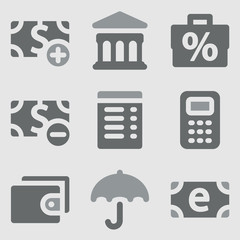 Finance web icons greyscale icons