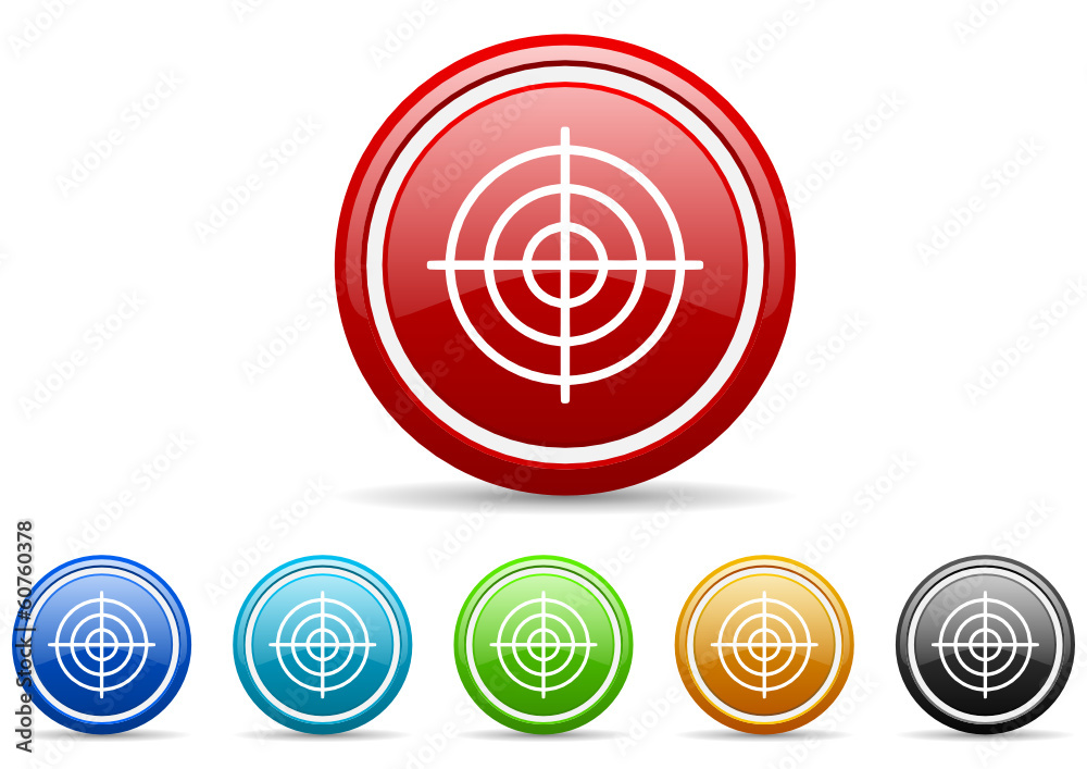 Poster target icon vector set