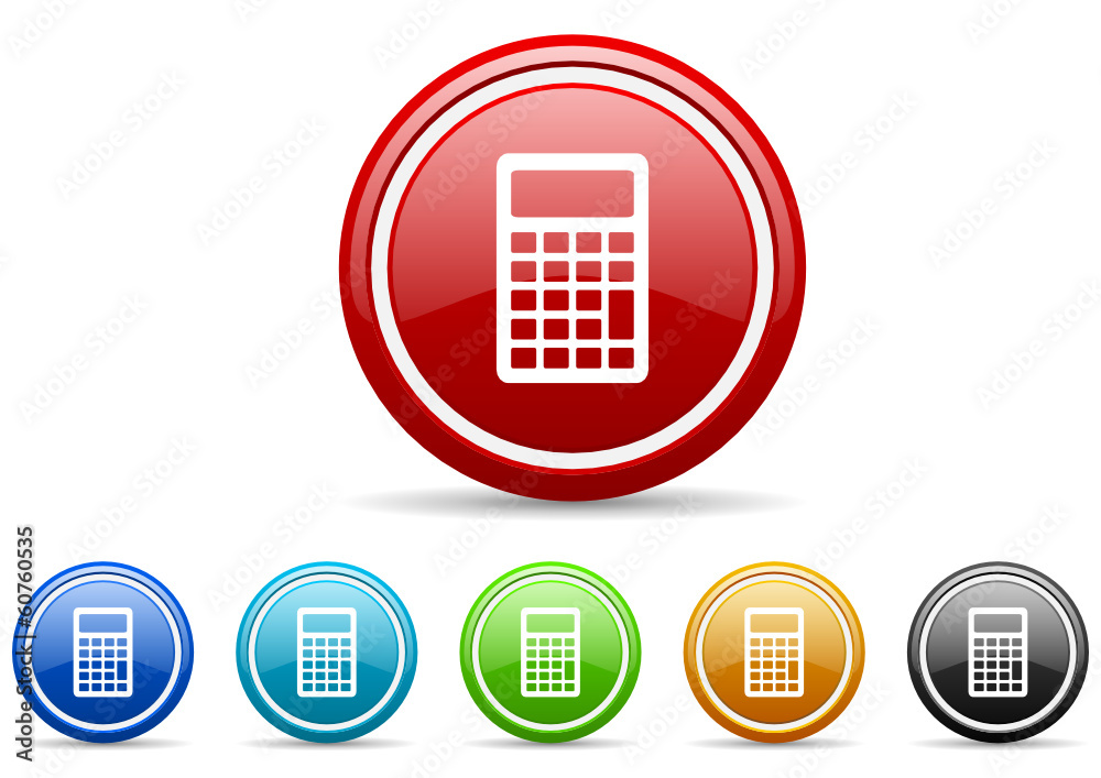 Poster calculator icon vector set