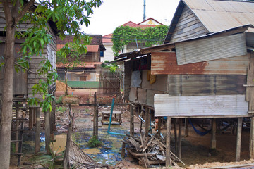 Poor houses in Siem Reap, Cambodia