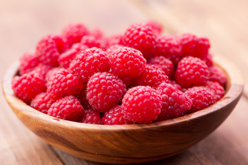 Ripe red raspberries