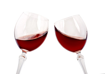 Wine glass on a white background