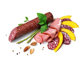 Smoked salami decorated