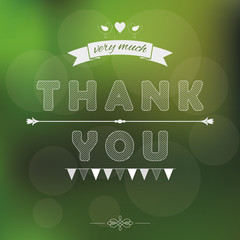Thank you - typographical vector background.