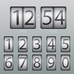 Vector Countdown Timer and Scoreboard Numbers