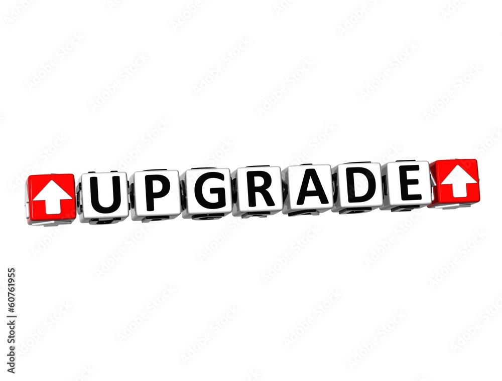 Poster 3d upgrade button click here block text