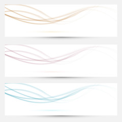 Transparent web headers with swoosh elements collection