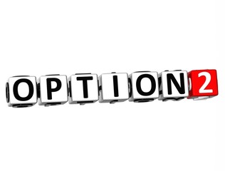 3D Option 2 Button Click Here Block Text