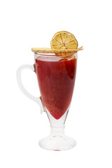 hot mulled wine on a white background