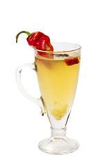 hot mulled wine on a white background