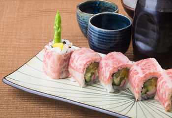 japanese cuisine. sushi on the background
