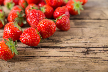 Fresh Strawberries on wooden background