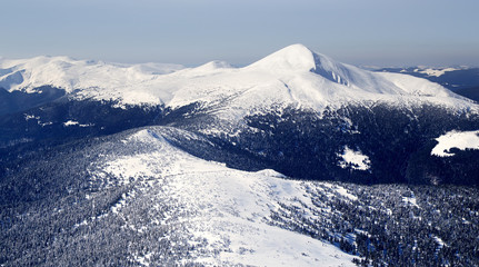High mountains in the winter time.
