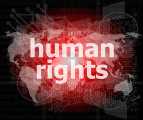 Law concept: words human rights on business digital background