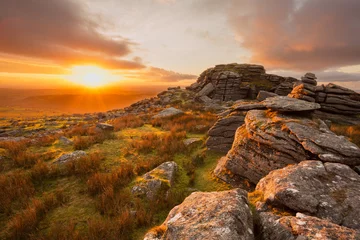 Poster Sunset from King's tor Dartmoor Devon Uk © annacurnow