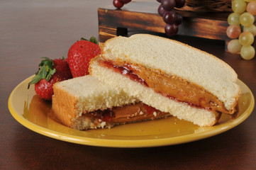 Peanut butter and jam sandwich