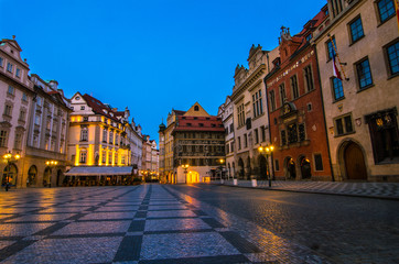 Fototapeta premium Noc, Plac Staromiejski (Rynek Starego Miasta), Praga