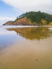 High Tide Coming in on the Oregon Coast at Ecola Beach
