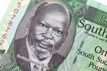Porträt auf der südsundanesischen 1 Pfund Banknote