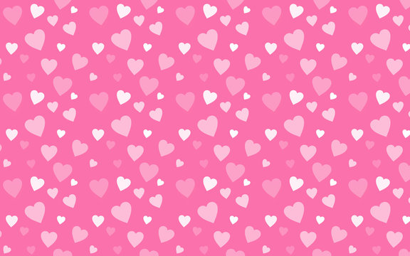pink wallpaper with white hearts