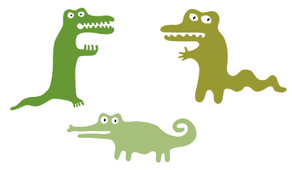 Green Cute Crocodiles
