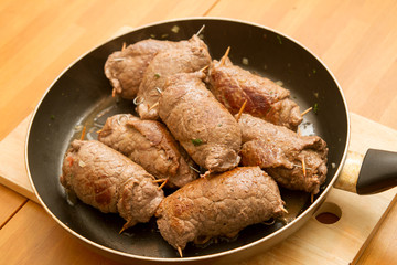 Rouladen in a pan