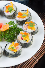 japanese cuisine. sushi on the background